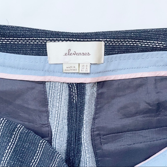 Elevenses Anthropologie Peoria Striped Side Zip Wrap Skort Size 0 - Picture 12 of 14